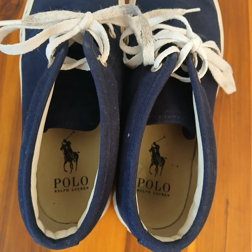 Polo Ralph Lauren Keaton Chukka Navy‎ Canvas Sneakers Mens Size 7.5 Mid Boots